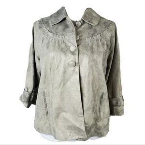 Anthropologie One Girl Who gold leather jacket
